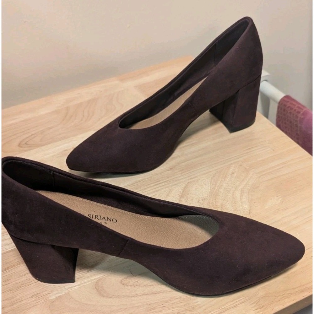 Christian Siriano For Payless  Heels 9M Plum Block Heel Pointed Toe Pump Office